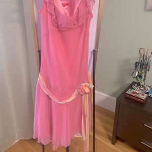 ABS ALLEN SCHWARTZ Vintage RUFFLED CHIFFON Dress